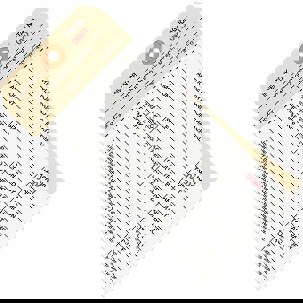 Blank Tag: 6-1/4'' High, Manila & White, Synthetic Paper